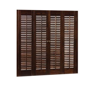 allen + roth 27 in 29 inW x 24 inL Colonial Mahogany Wood Interior Shutter