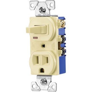 Cooper Wiring Devices 15 Amp Almond Combination Light Switch