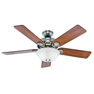 Hunter Pros Best 5 Minute 52 in Brushed Nickel Downrod or Flush Mount Ceiling Fan with Light Kit