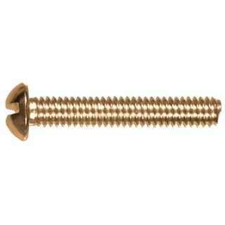 The Hillman Group 100 Count #8 32 x 3/8 in Round Head Brass Slotted Drive Standard (SAE) Machine Screws