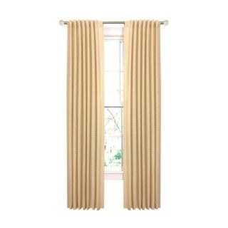 allen + roth Evington 63 in L Solid Wheat Back Tab Curtain Panel