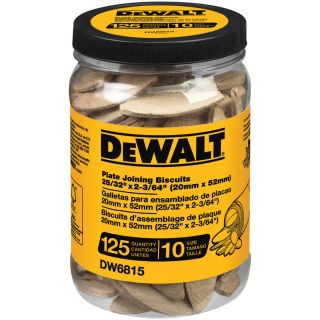 DEWALT 125 Count 10 Size Plate Joining Biscuits