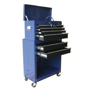 Excel 39.3 in x 24.3 in 8 Drawer Ball Bearing Steel Tool Cabinet (Blue)