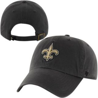 47 Brand New Orleans Saints Logo Cleanup Adjustable Hat   Black