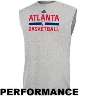 adidas Atlanta Hawks Practice Performance Sleeveless T Shirt   Gray