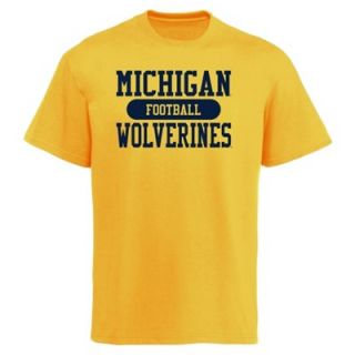 Michigan Wolverines Custom Sport Football T Shirt   Gold