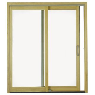 Pella® 6 Proline Sliding Patio Door Wood Clad 250 Series Clear Insulated Glass White Sliding No Brick Mold Right Hand (Screen Not Included)