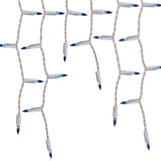 GE 300 Count Incandescent Mini Blue String A Long High Density Icicle White Corded Christmas String Lights