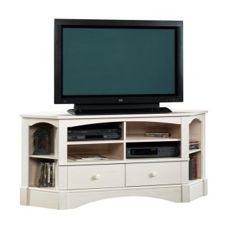 Sauder Harbor View Antiqued White Television Stand