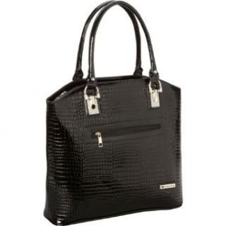 Cabrelli Patent Croco with Trim Tablet Tote, Black, One Size Clothing