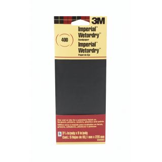 3M 5 Pack 400 Grit 3 5/87 in W x 9 in L Wet or Dry Sandpaper