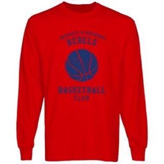 Ole Miss Rebels Sport Club Long Sleeve T Shirt   Cardinal