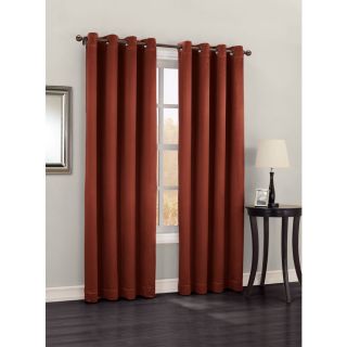 allen + roth Benwick 84 in L Solid Paprika Thermal Grommet Curtain Panel