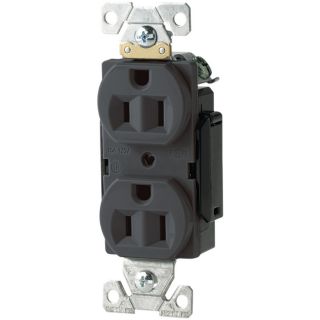 Cooper Wiring Devices 15 Amp Black Duplex Electrical Outlet