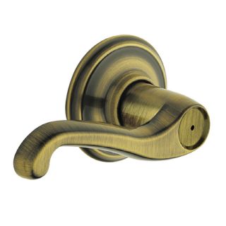 Schlage Flair Antique Brass Push Button Lock Residential Privacy Door Lever