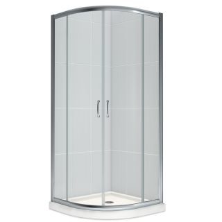 DreamLine Prime 74.75 in H x 38 in W x 38 in L White Round 2 Piece Corner Shower Kit