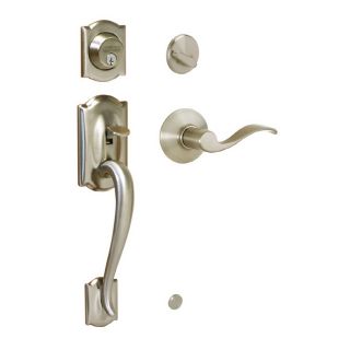 Schlage Camelot Satin Nickel Residential Single Lock Door Handleset