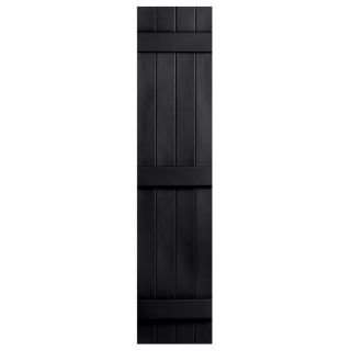 Severe Weather 2 Pack Black Board and Batten Vinyl Exterior Shutters (Common 59 in x 14 in; Actual 59 in x 14.31 in)
