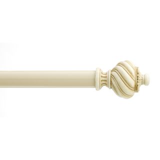 allen + roth 36 in to 72 in Antique White Metal Single Curtain Rod