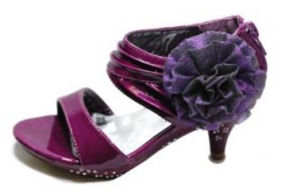 Yuki 02 Kids Pagent High Heel Dress Sandals (10, Purple) Shoes