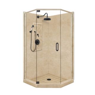 American Bath Factory Panel 86 in H x 32 in W x 36 in L Medium Neo Angle Corner Shower Kit