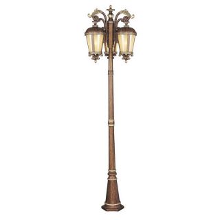 Livex Lighting Seville 90 1/4 in H Palatial Bronze with Gilded Accents Post Light