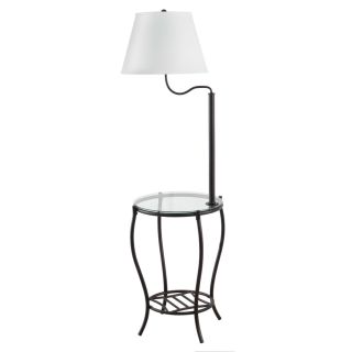 Style Selections 56 in Oil Rubbed Bronze Furniture Lamp with Fabric Shade