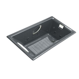 KOHLER Tea For 2 66 in L x 36 in W x 23 in H 2 Person Basalt Rectangular Whirlpool Tub