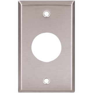 Cooper Wiring Devices 1 Gang Stainless Steel Standard Single Receptacle Stainless Steel Wall Plate