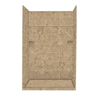 Style Selections 99 in H x 60 in W x 32 in L Sand Mountain Solid Surface Wall 5 Piece Alcove Shower Kit