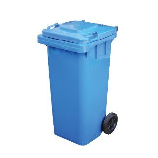 Vestil TH 32 BLU Trash Can, Polyethylene, 18 1/2" Width, 37 1/2" Height, 22" Depth, 32 gallon Capacity, Blue