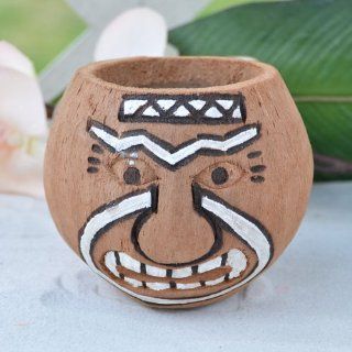 Coconut Can Holder   Tiki Face
