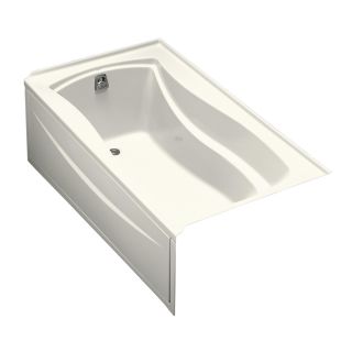 KOHLER Mariposa 66 in L x 36 in W x 20 in H Biscuit Acrylic Hourglass in Rectangle Drop In Bathtub with Left Hand Drain