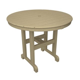 POLYWOOD La Casa Cafe Recycled Plastic Top Sand Round Patio Dining Table