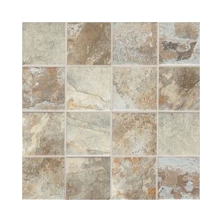 American Olean 7 Pack 13 in x 13 in Kendal Slate Easdale Neutral Glazed Porcelain Mosaic Square Floor Tile (Actuals 13 in x 13 in)