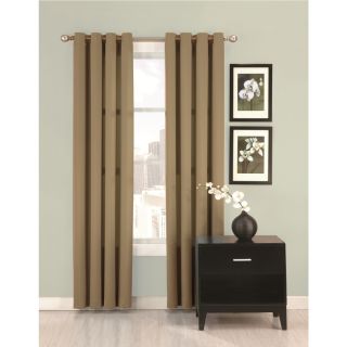 Ultimate Luxury Silk Allure 84 in L Solid Soft Gold Grommet Curtain Panel