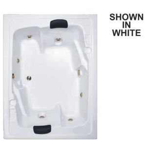 Watertech Whirlpool Baths Designer 71.5 in L x 53.625 in W x 20.625 in H 2 Person White Rectangular Whirlpool Tub