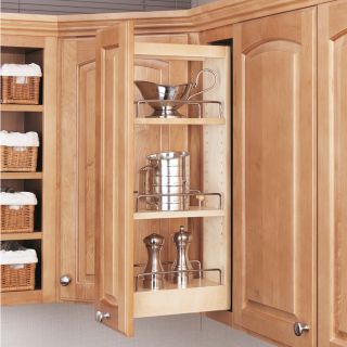 Rev A Shelf 5 in W x 10.75 in D x 26.25 in H 1 Tier Wood Pull Out Cabinet Basket