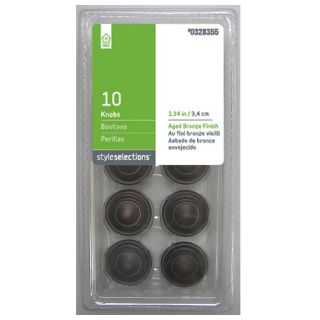 Style Selections 10 Pack 1.32 in Aged Bronze Round Cabinet Knobs