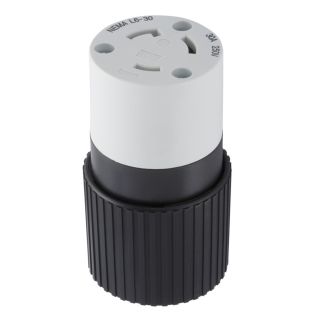 Hubbell 30 Amp 250 Volt Black/White 3 Wire Grounding Connector