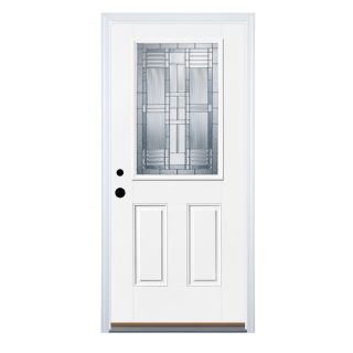 Benchmark by Therma Tru Half Lite Decorative Inswing Fiberglass Entry Door (Common 80 in x 36 in; Actual 81.5 in x 37.5 in)