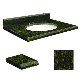 Transolid Uba Verde Granite Undermount Single Sink Bathroom Vanity Top (Common 49 in x 19 in; Actual 49 in x 19 in)
