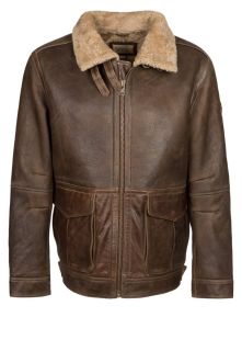 camel active   Leather jacket   brown