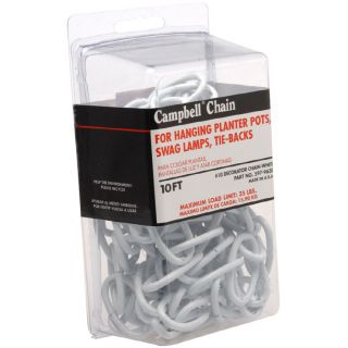Campbell Commercial 10 ft Weldless White Polycoat Metal Chain