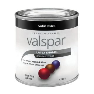 Valspar 8 fl oz Exterior Satin Satin Black Latex Base Paint