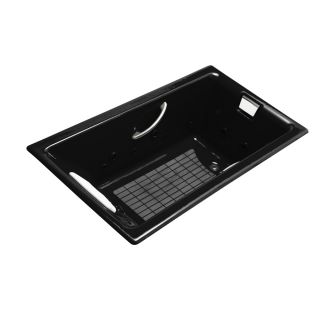 KOHLER Tea For Two 2 Person Black Black Cast Iron Rectangular Whirlpool Tub (Common 54 in x 60 in; Actual 23 in x 36 in x 66 in)
