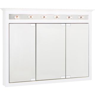 Project Source 49 1/2 in x 36 in White Lighted Maple Surface Mount Medicine Cabinet