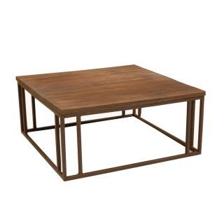 allen + roth Belanore 40 in Aluminum Frame Square Patio Coffee Table with Shelf