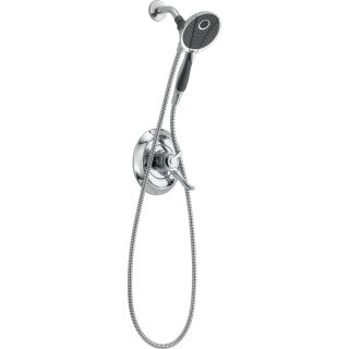 Delta Carlisle Chrome 1 Handle Shower Faucet Valve Included with Multi Function Showerhead