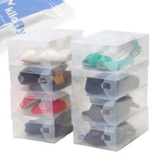 kilofly Smart Storage Foldable Clear Shoe Box [Set of 10] Shoes